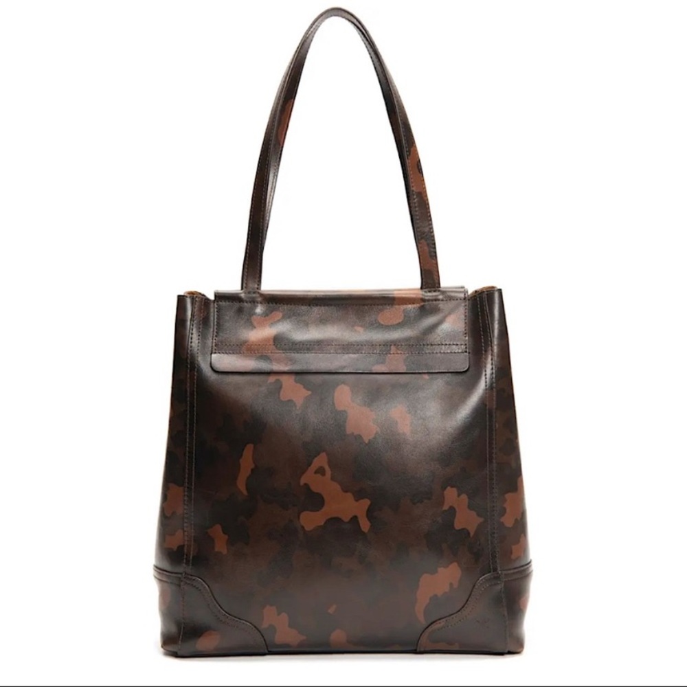 Frye Brown and Dark Brown Camouflage Leather Tote